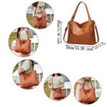 Aileese Women Leather Large Multi-Pocket Tote Bag