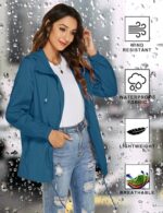 Rapbin Women's Waterproof Lightweight Hooded Raincoat