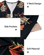 VOTEPRETTY Women's Short Sleeve V Neck Floral Midi Dress
