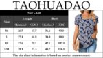 TAOHUADAO Womens Square Neck Double Ruffle Blouse