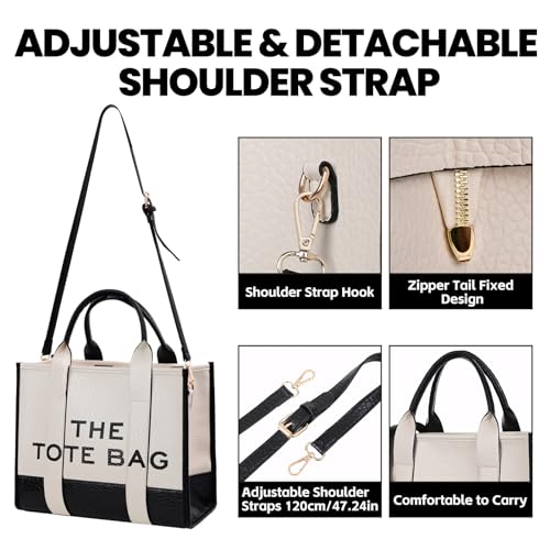 Gflyyue Women's Large PU Leather Tote Bag with Strap