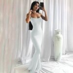 Women's Backless Maxi Dress - Sleeveless Bodycon Party Dress