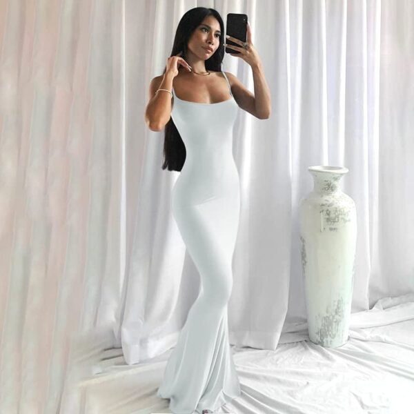 Women's Backless Maxi Dress - Sleeveless Bodycon Party Dress