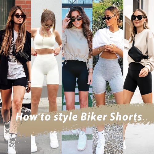 BLONGW Women's High Waisted Cycling Shorts - Tummy Control