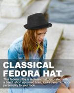 Zylioo S-XXL Felt Trilby Fedora, Large Short Brim Hat