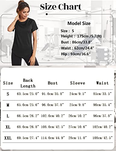 Wayleb Women's Quick Dry Gym T-Shirt, Short Sleeve