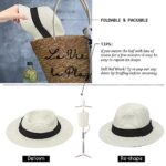 Ruphedy Women's Wide Brim Straw Fedora Hat UPF 50+