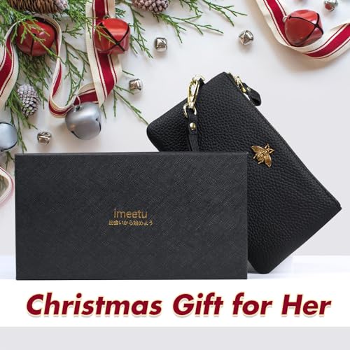 imeetu Women's Leather Wristlet Clutch Wallet