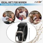 SUOSDEY Women's Leather Belt with Metal Pin Buckle
