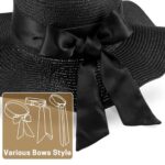 GNEGNI LIFE Women's Wide Brim Straw Sun Hat, Foldable
