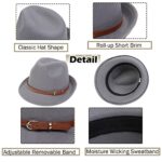NiceYnn Unisex Wool Panama Hat, Curl Brim Jazz Fedora
