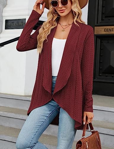 MGOOL Women's Open Front Long Sleeve Cardigan Sweater