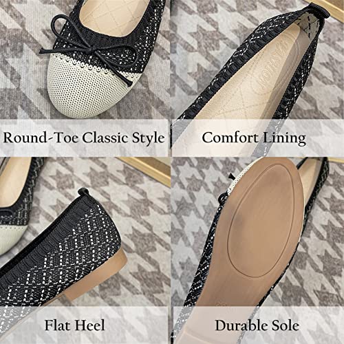 RVROVIC Women's Lightweight Knitted Slip-on Flats