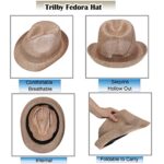 Sequins Hollow Out Fedora Sun Hat - Foldable & Packable