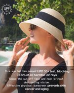 Comhats Women's Foldable Straw Sun Hat UPF 50
