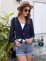Aottori Chiffon Bolero Cardigans for Women 3/4 Sleeve
