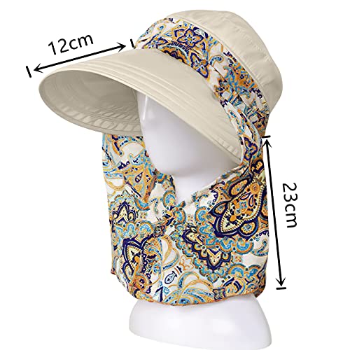 KXF Women Foldable Sun Hat with Neck Flap UPF 50+