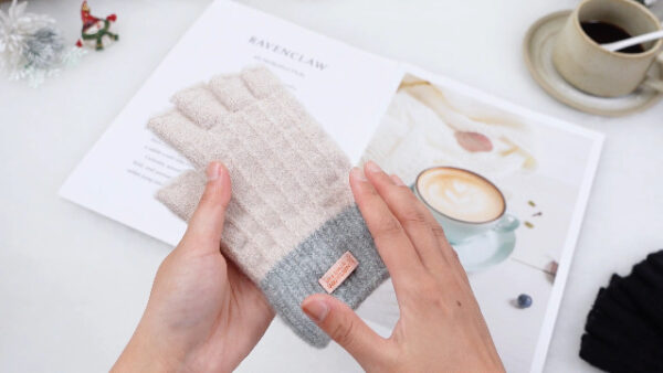 Neer 3 Pair Winter Cotton Fingerless Gloves for Women