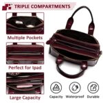 VASCHY Women's PU Leather Handbag, Triple Compartments