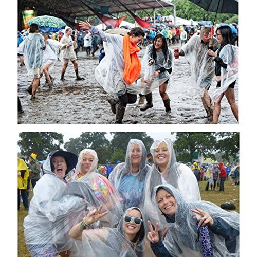 Opret Disposable Rain Ponchos, 5/10 pcs, Waterproof with Hood