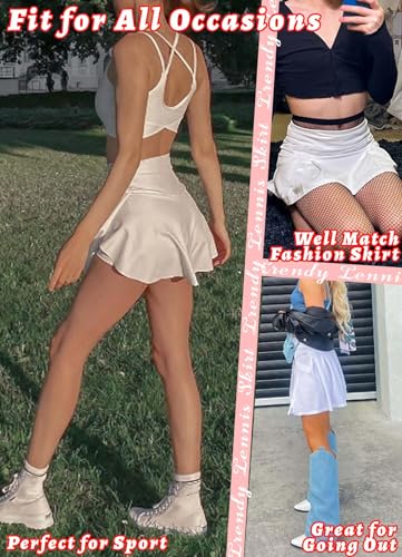 Women's Athletic Skort with Pockets - Pleated Mini Skirt