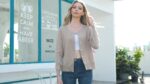 GRECERELLE Women's Button Down Crewneck Cardigan Knit