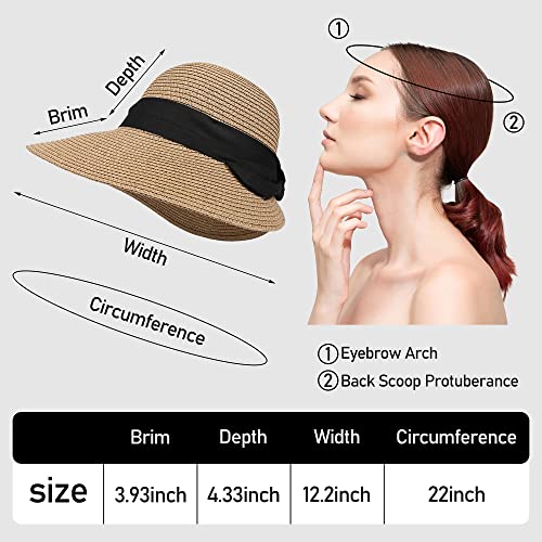 Airmoon Women's UV Protection Foldable Straw Beach Hat