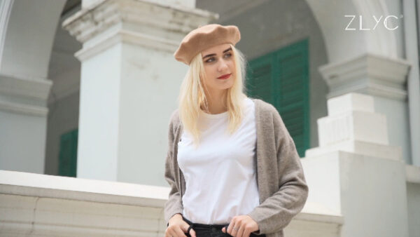ZLYC Wool Beret Hat Classic Solid Color for Women