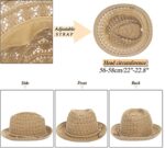KorhLeoh Women's Lace Straw Fedora Hat for Summer