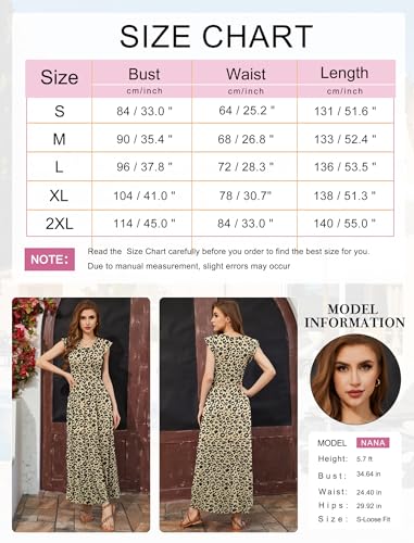 AUSELILY Women Maxi Dress with Pockets and Ruffle Sleeves