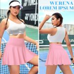 Pleated Tennis Skirt with Shorts and Pockets for Women