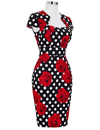GRACE KARIN Vintage Pencil Work Dress Short Sleeve