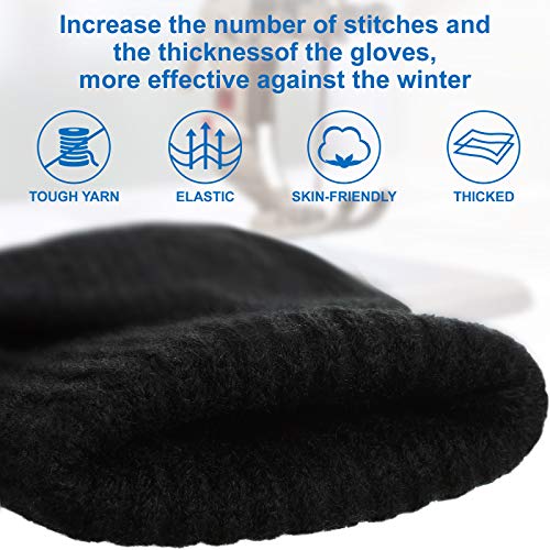 Convertible Fingerless Mittens with Flip Cover, Black