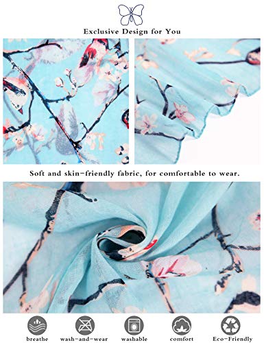 DiaryLook Women's Bird Print Floral Scarf Shawl Wrap