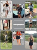 4How Tennis Skirts with Shorts for Women, Golf Yoga Skorts