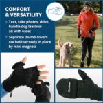 TrailHeads Convertible Running Mittens for Women, Black