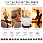 DUCO Classic Round Polarized UV400 Vintage Sunglasses