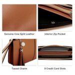 Befen Leather Wristlet Clutch Purse, Large Wallet for Women