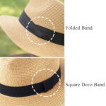 KXF 2 Pack Unisex Wide Brim Straw Sun Hat, Adjustable