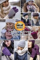 HEAT HOLDERS - Ladies Striped Thermal Fleece Gloves