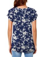 TAOHUADAO Womens Square Neck Double Ruffle Blouse