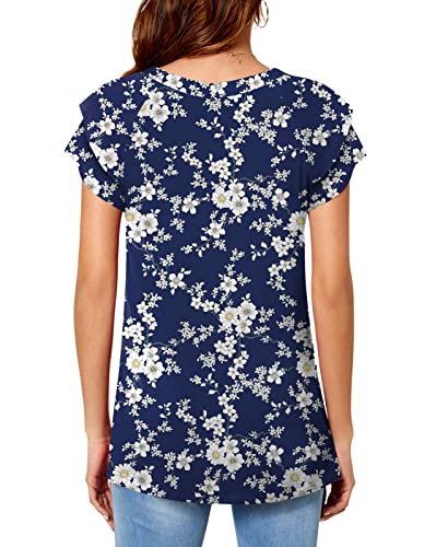 TAOHUADAO Womens Square Neck Double Ruffle Blouse