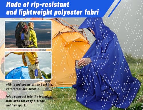 TOMSHOO 3-in-1 Waterproof Rain Poncho, Tent, Tarpaulin
