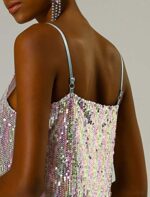 Allegra K Women's Glitter Sequin Mini Dress