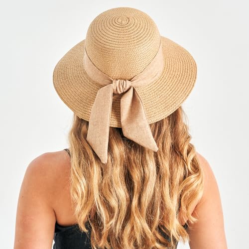 Gajaous Women's UPF 50+ Wide Brim Straw Sun Hat
