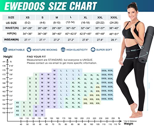 Ewedoos High-Waisted Gym Leggings with Pockets (Women)