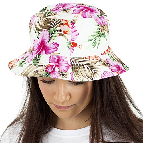 TOSKATOK Ladies Reversible Cotton Floral Sun Hat