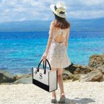 Monogrammed Initial Canvas Beach Tote for Women