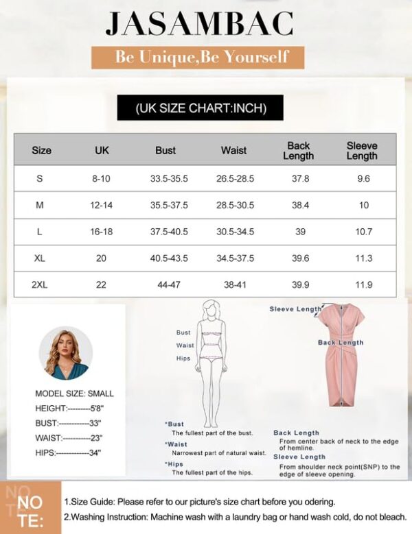 JASAMBAC Women's Batwing Sleeve Bodycon Midi Dress