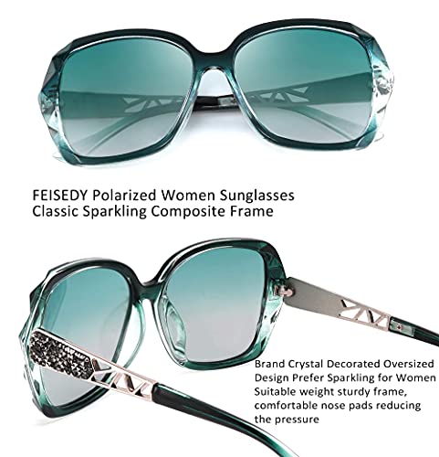 FEISEDY Oversized Polarised UV400 Sunglasses for Women